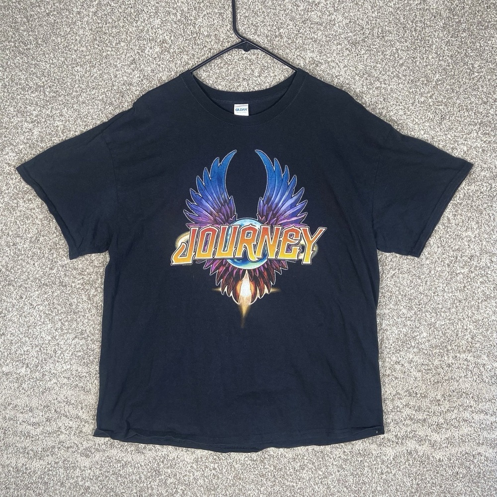 Journey Tour 2018 Concert T Shirt Men's XL Black Graphic Band Tee Double Sided